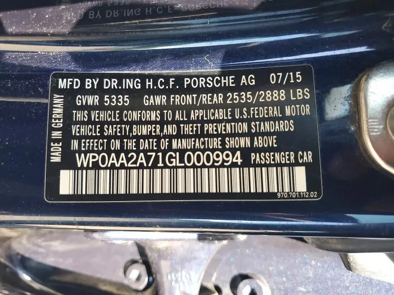 2016 PORSCHE PANAMERA 2  