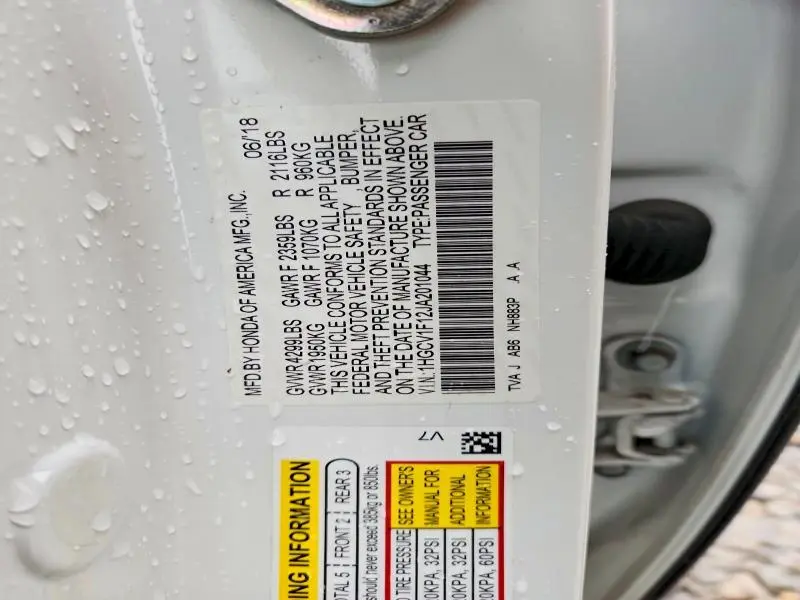 2018 HONDA ACCORD LX  