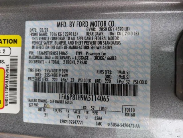 2021 FORD MUSTANG   