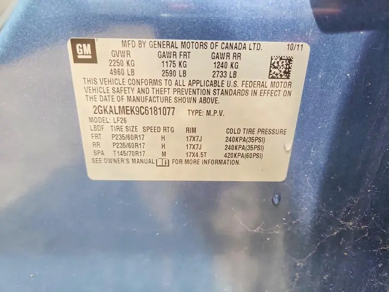 2012 GMC TERRAIN SLE  