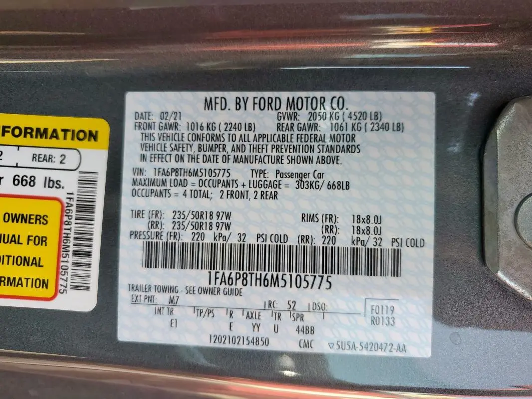 2021 FORD MUSTANG 