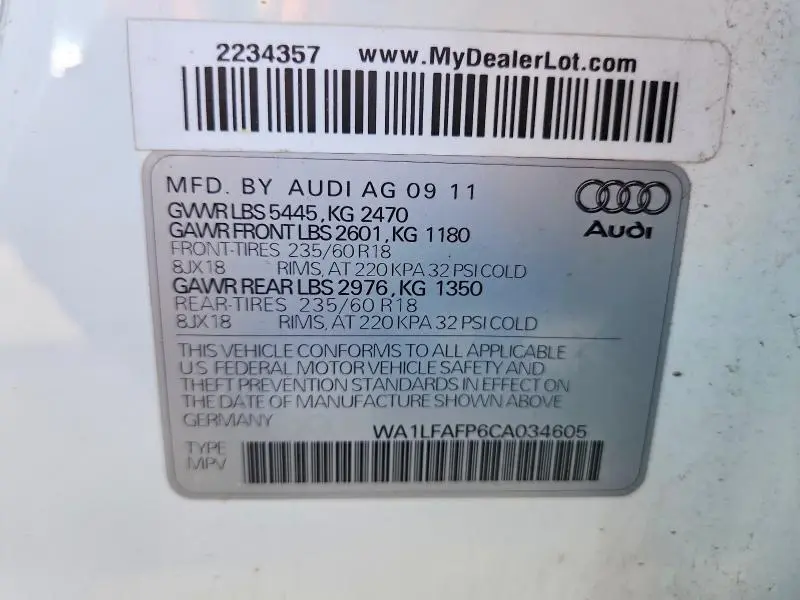 2012 AUDI Q5 PREMIUM PLUS  