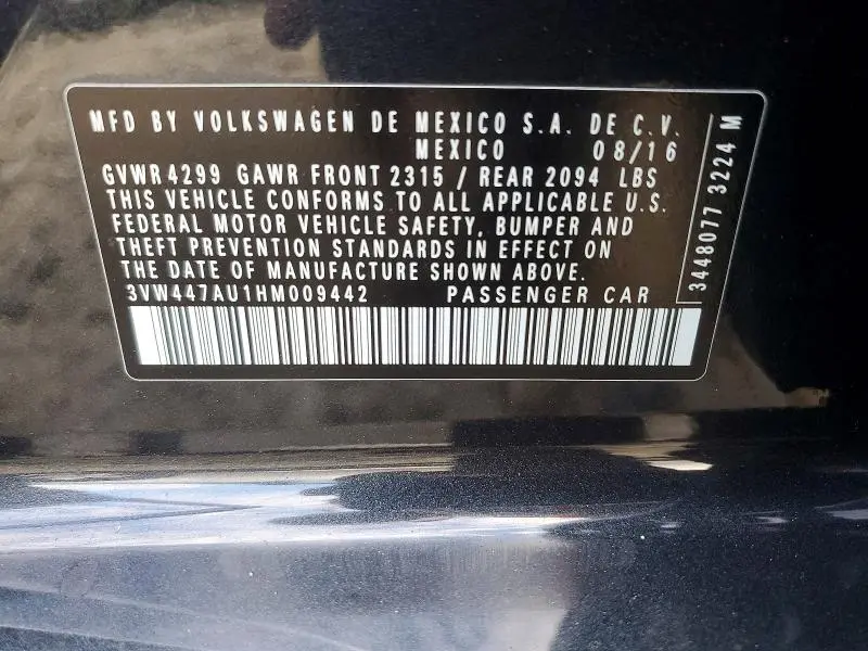 2017 VOLKSWAGEN GTI S/SE  