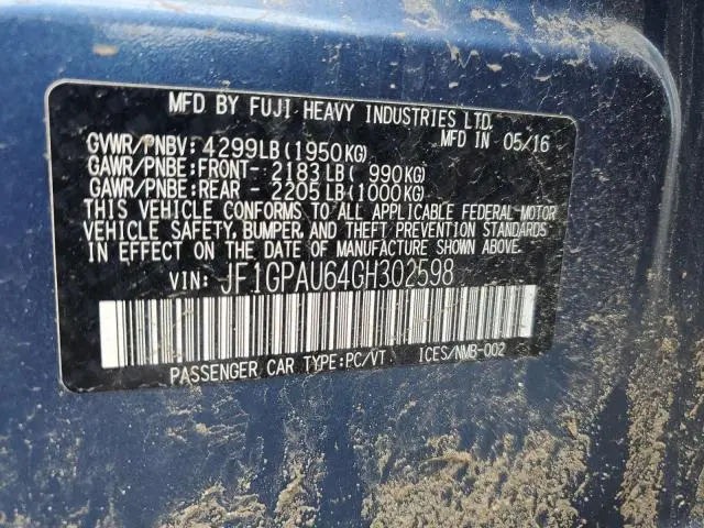 2016 SUBARU IMPREZA SPORT LIMITED  