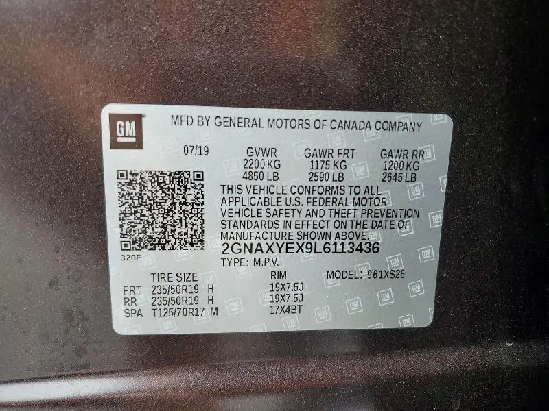 2020 CHEVROLET EQUINOX PREMIER  