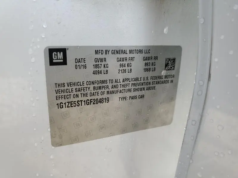 2016 CHEVROLET MALIBU LT  