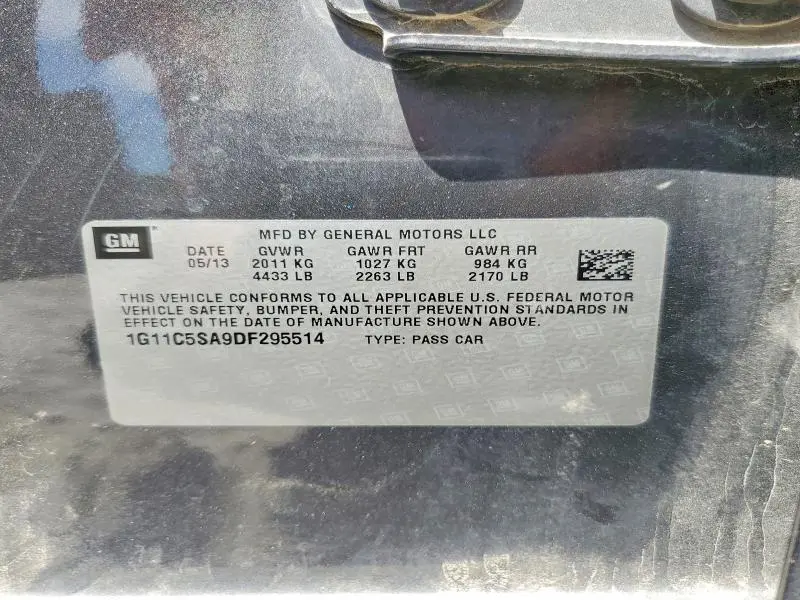 2013 CHEVROLET MALIBU 1LT  