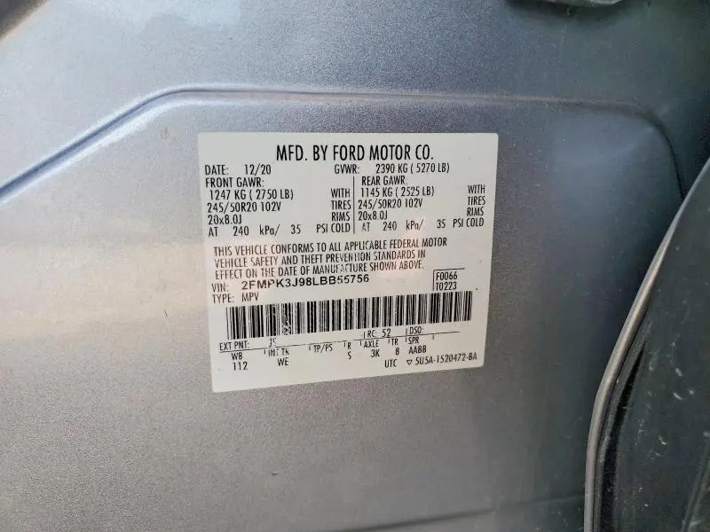 2020 FORD EDGE SEL  