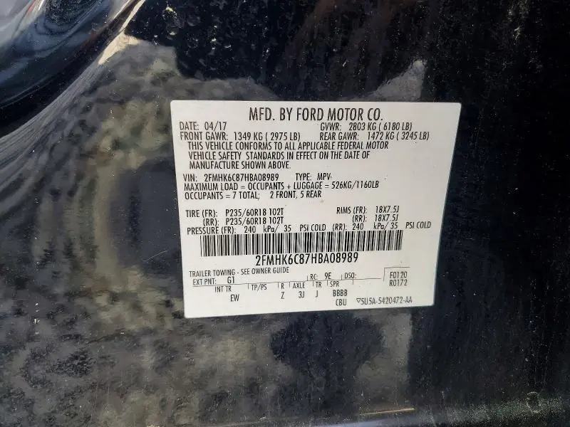 2017 FORD FLEX SEL  