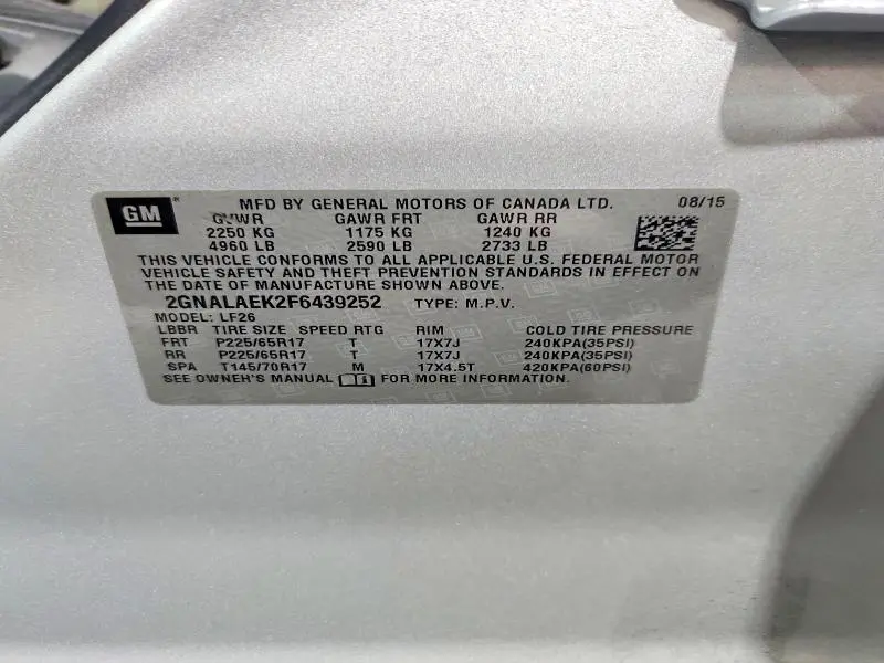 2015 CHEVROLET EQUINOX LS  