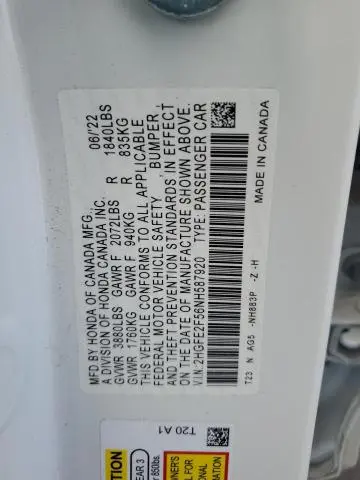 2022 HONDA CIVIC SPORT  