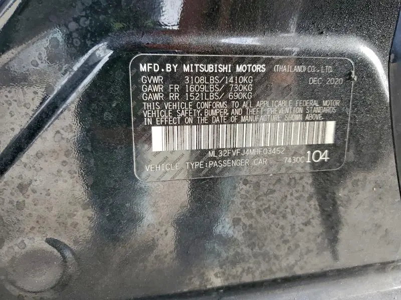 2021 MITSUBISHI MIRAGE G4 SE  