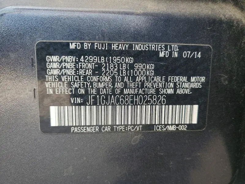 2014 SUBARU IMPREZA PREMIUM  