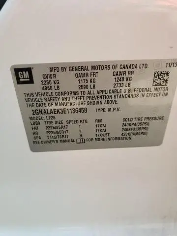 2014 CHEVROLET EQUINOX LS  