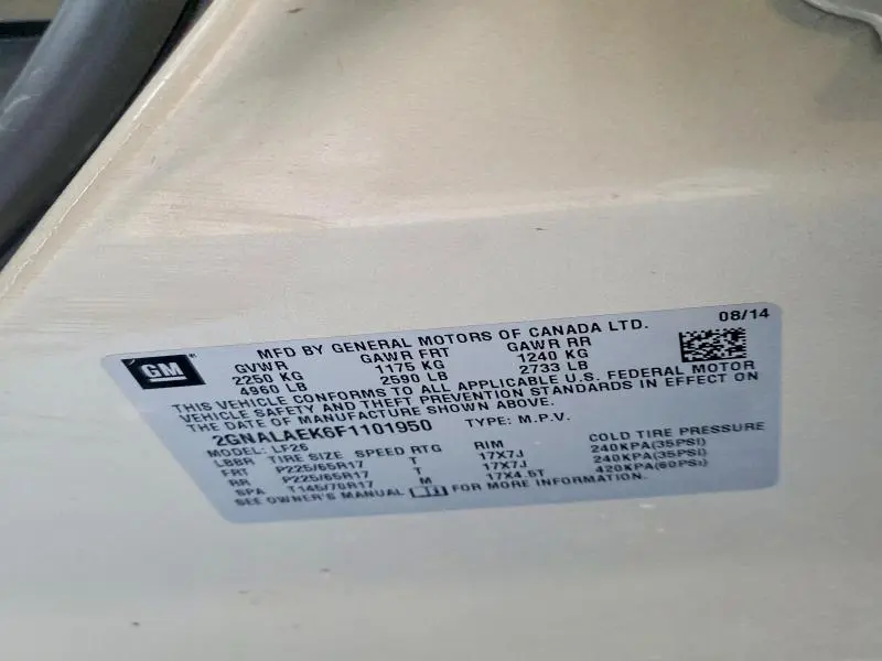 2015 CHEVROLET EQUINOX LS  