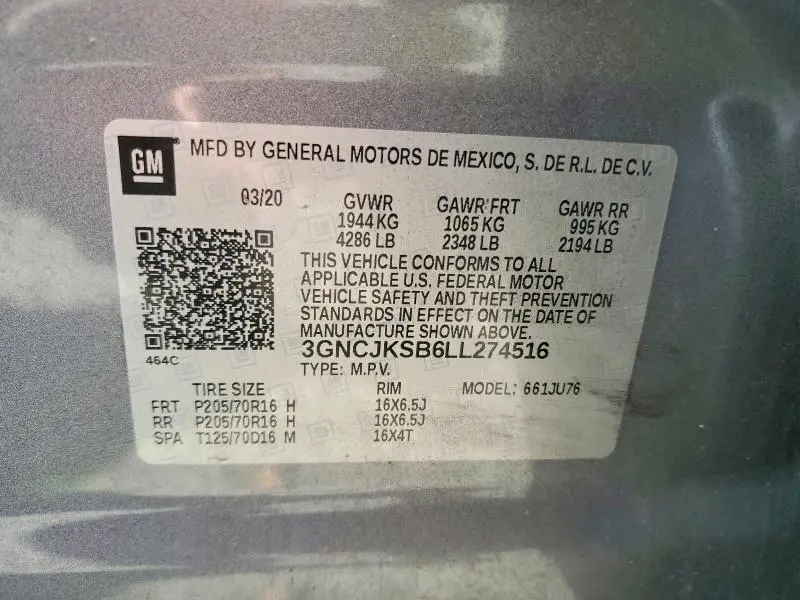 2020 CHEVROLET TRAX LS  