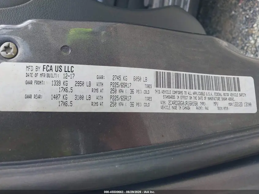 2018 DODGE GRAND CARAVAN SE PLUS