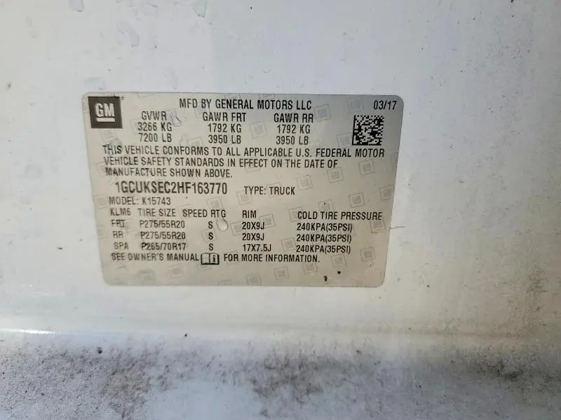 2017 CHEVROLET SILVERADO K1500 LTZ  