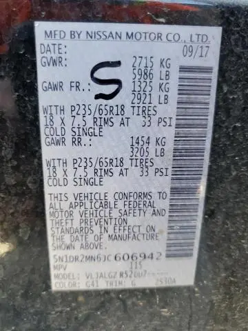 2018 NISSAN PATHFINDER S  