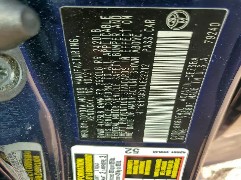 2022 TOYOTA CAMRY SE  