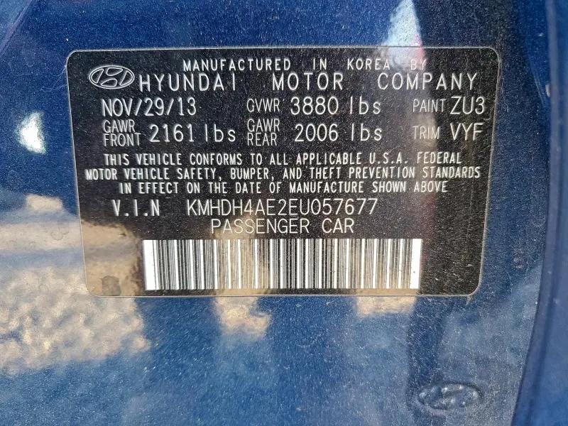 2014 HYUNDAI ELANTRA LIMITED  