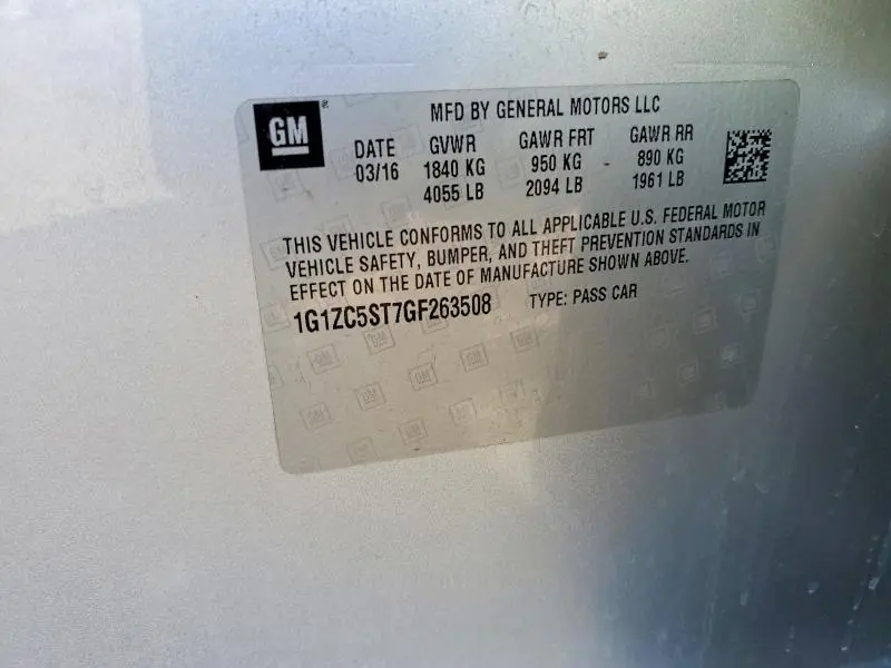 2016 CHEVROLET MALIBU LS  