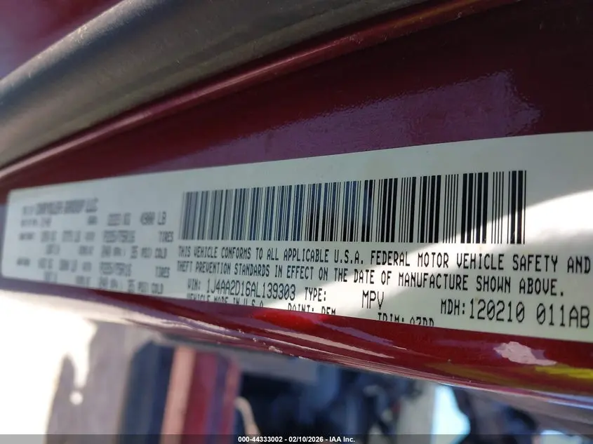 2010 JEEP WRANGLER SPORT