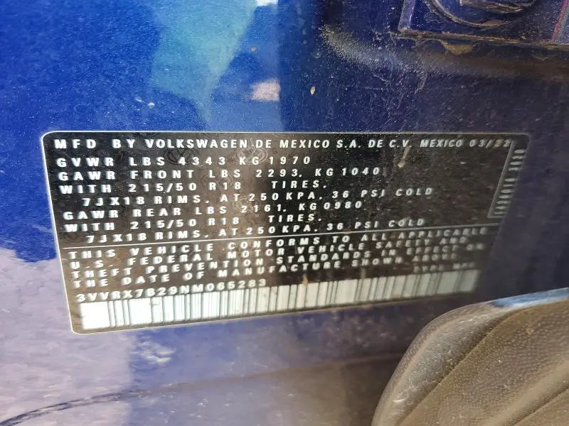 2022 VOLKSWAGEN TAOS SE  