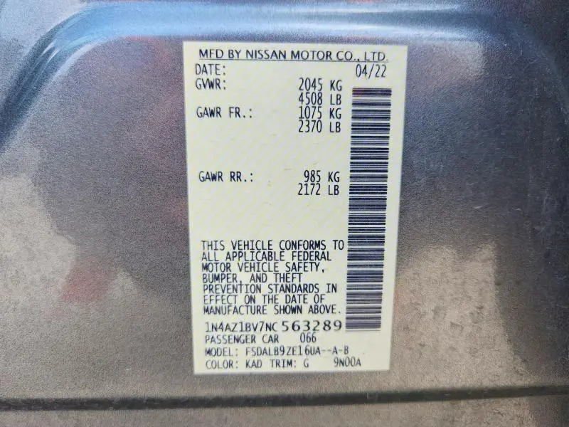 2022 NISSAN LEAF S  