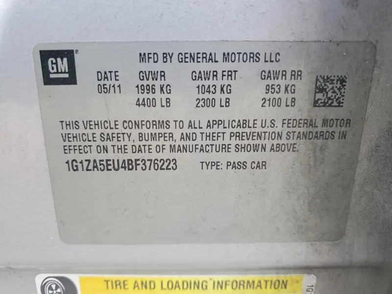 2011 CHEVROLET MALIBU LS  