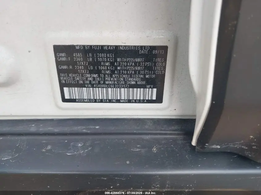 2014 SUBARU OUTBACK 2.5I LIMITED