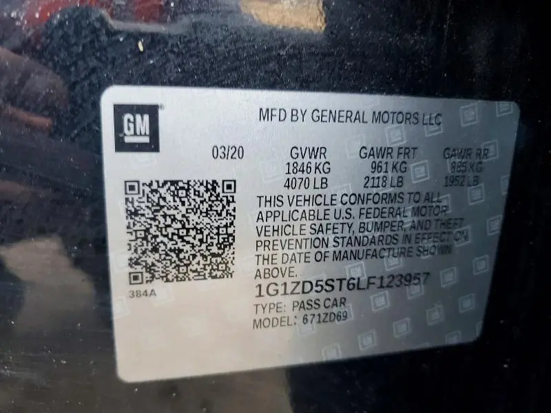 2020 CHEVROLET MALIBU LT  