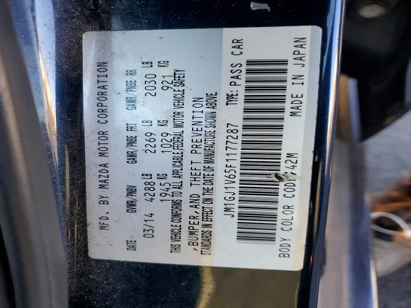 2015 MAZDA 6 TOURING  