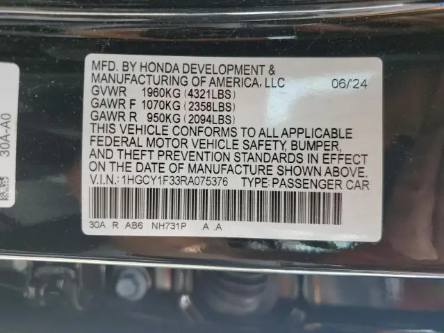 2024 HONDA ACCORD EX  