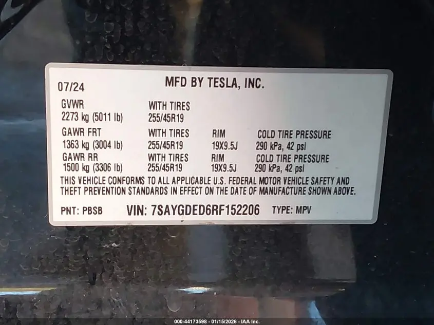 2024 TESLA MODEL Y RWD