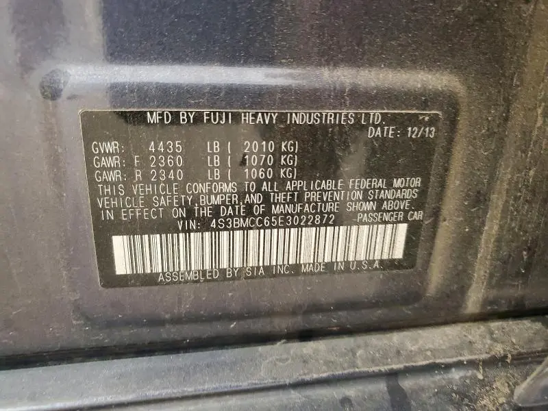 2014 SUBARU LEGACY 2.5I PREMIUM  