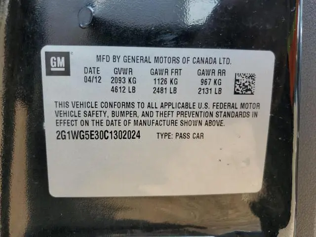 2012 CHEVROLET IMPALA LT  