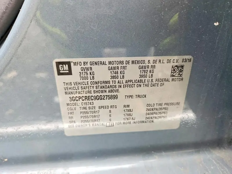2016 CHEVROLET SILVERADO C1500 LT  