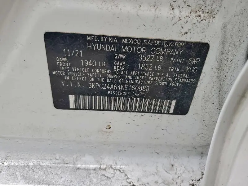 2022 HYUNDAI ACCENT SE  