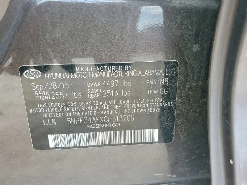 2016 HYUNDAI SONATA SPORT  