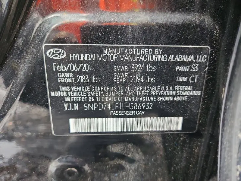 2020 HYUNDAI ELANTRA SE  
