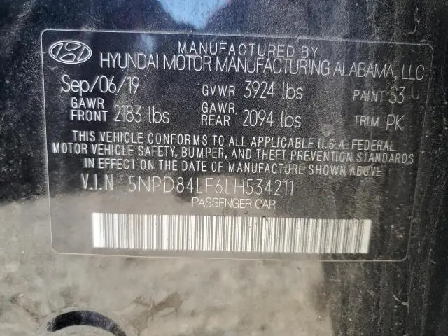 2020 HYUNDAI ELANTRA SEL  