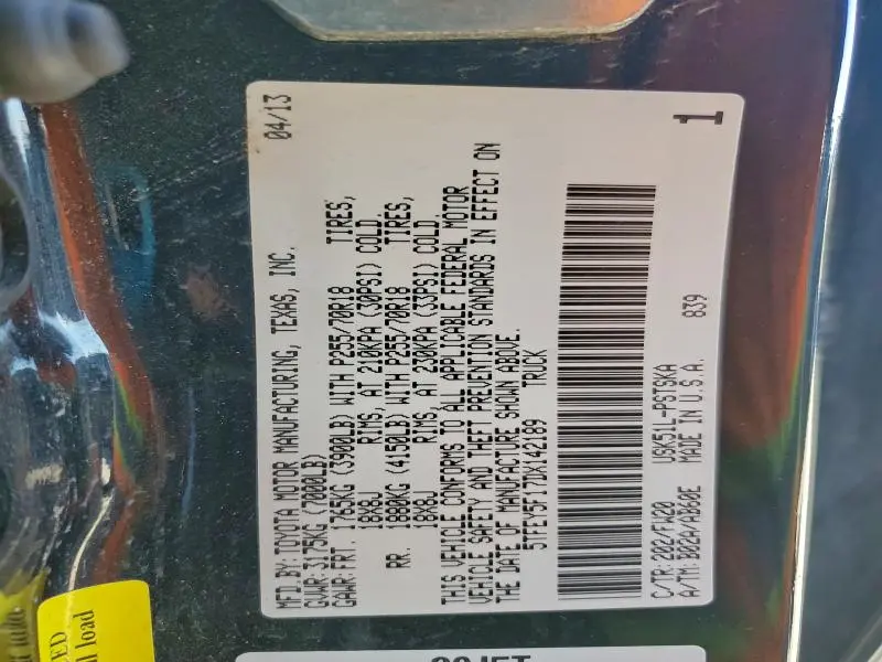 2013 TOYOTA TUNDRA CREWMAX SR5  