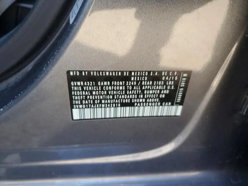 2015 VOLKSWAGEN JETTA SE  