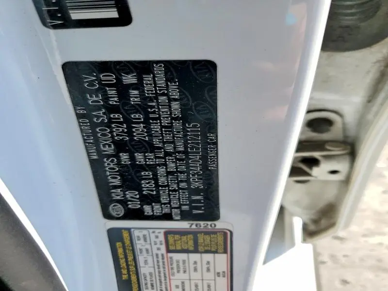 2020 KIA FORTE GT LINE  