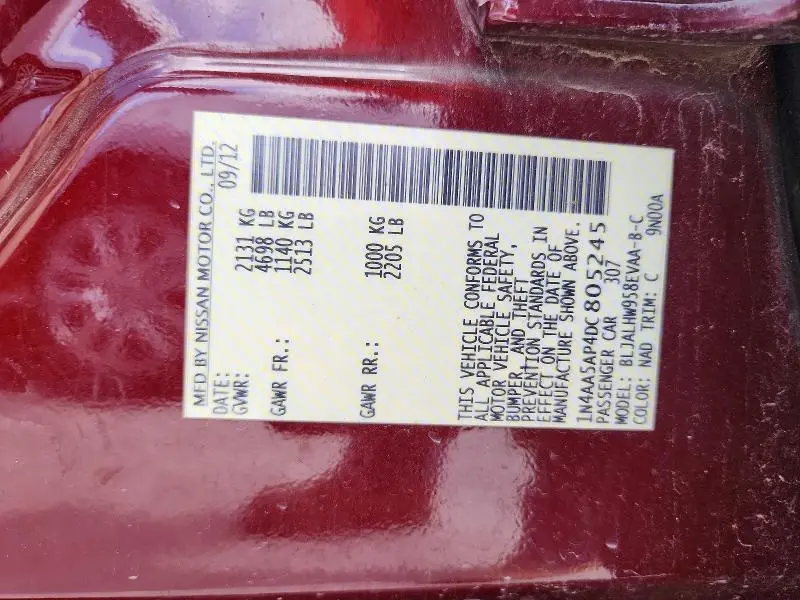 2013 NISSAN MAXIMA 3.5 SV  