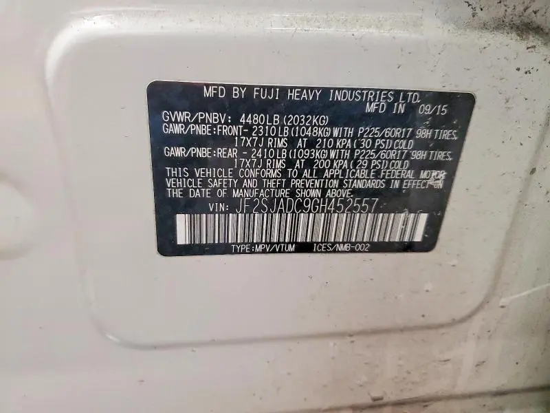 2016 SUBARU FORESTER 2.5I PREMIUM  