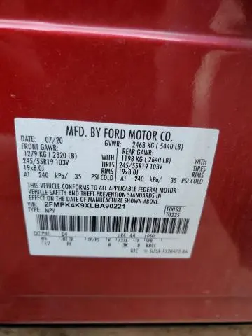 2020 FORD EDGE TITANIUM  