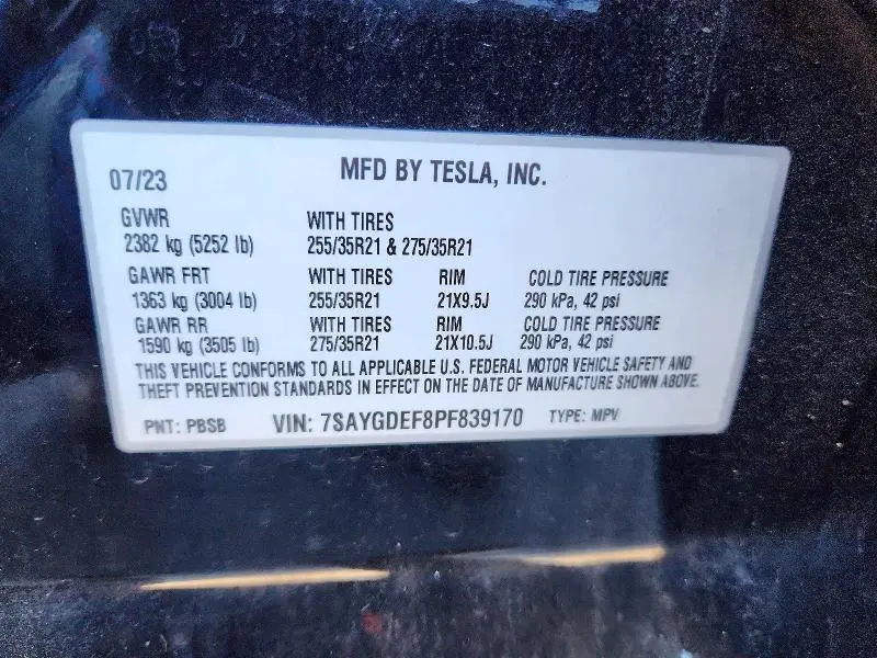 2023 TESLA MODEL Y   