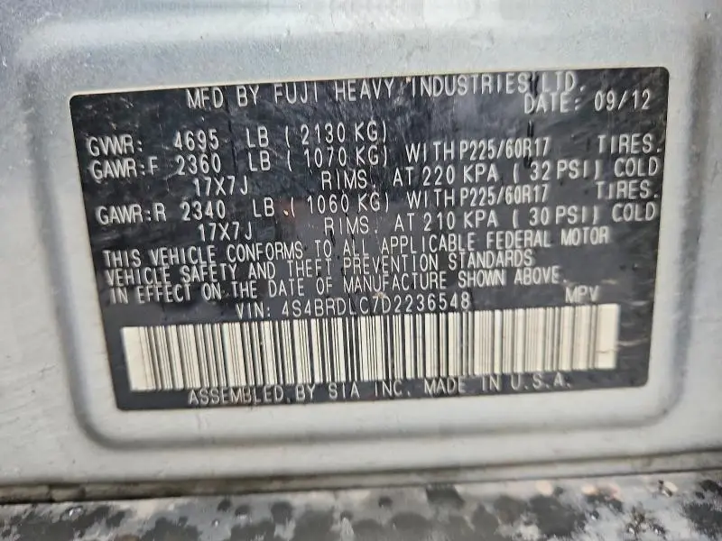 2013 SUBARU OUTBACK 3.6R LIMITED  